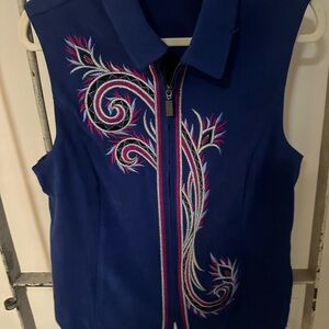 Bob Mackie wearable art zipper front vest